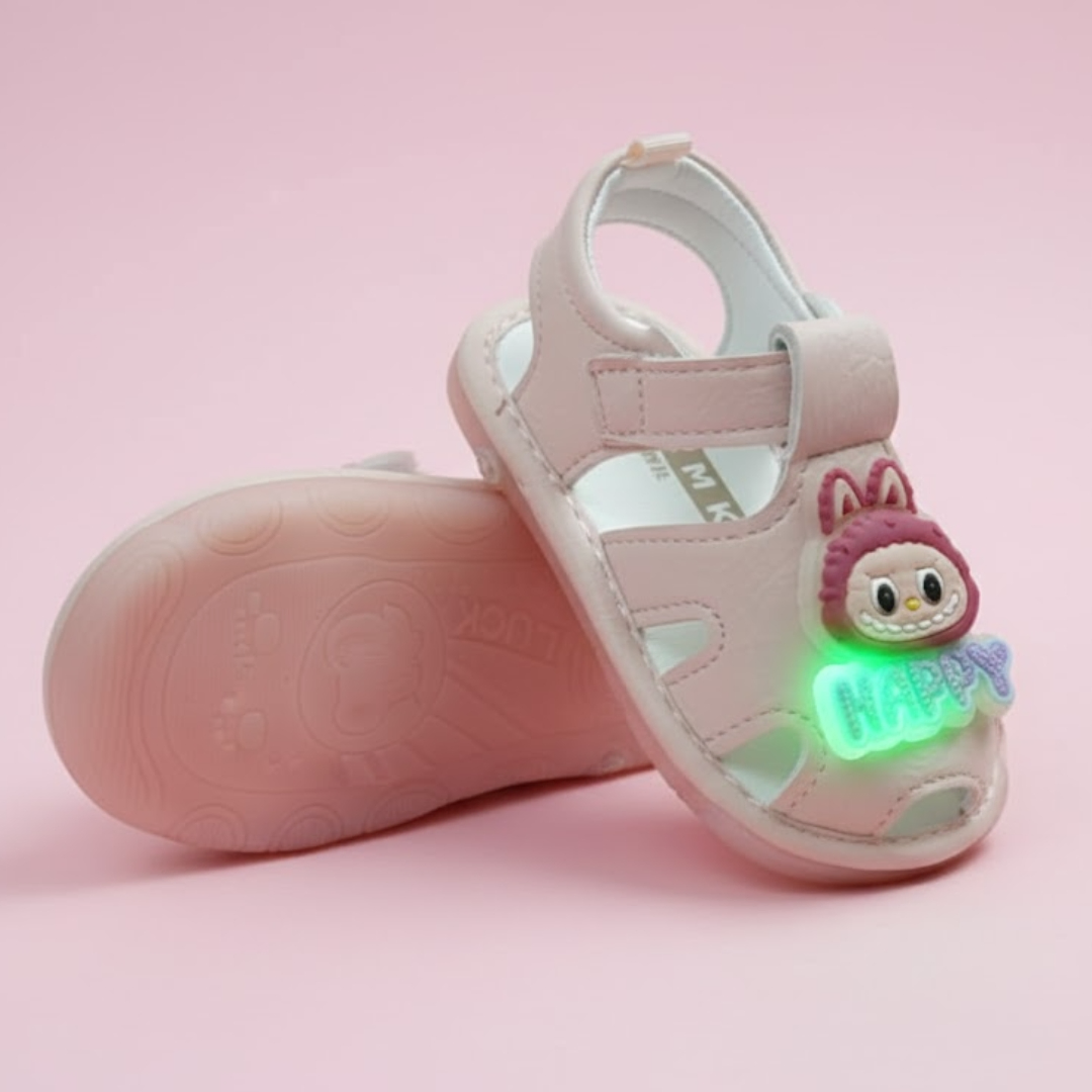 Light-Up Cartoon Baby Sandals –Pink